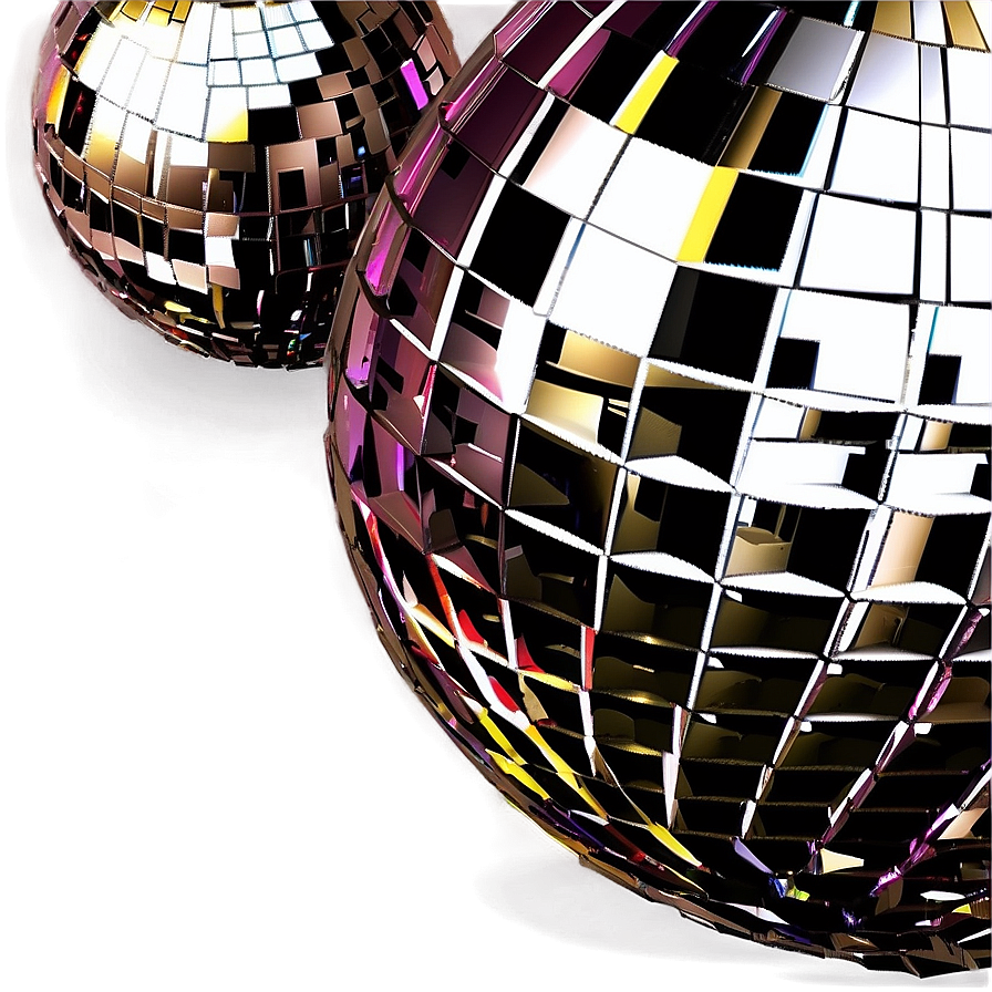 Shimmering Disco Balls PNG Image