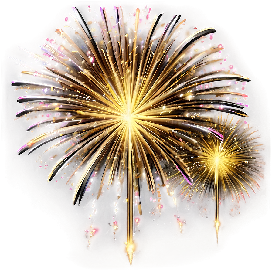 Shimmering Gold Fireworks Png Wdw96 PNG Image