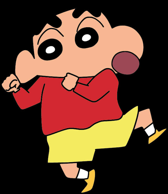 Shin Chan Animated Character Running PNG Image