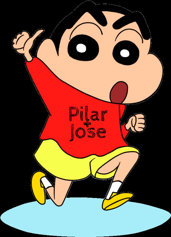 Shin Chan Animated Character Running PNG Image