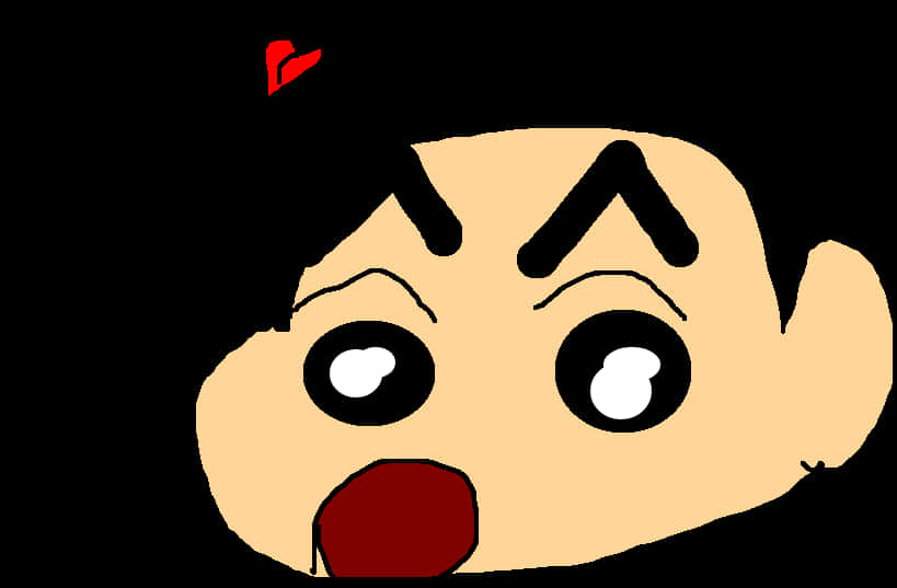 Shin Chan Surprised Face Art PNG Image