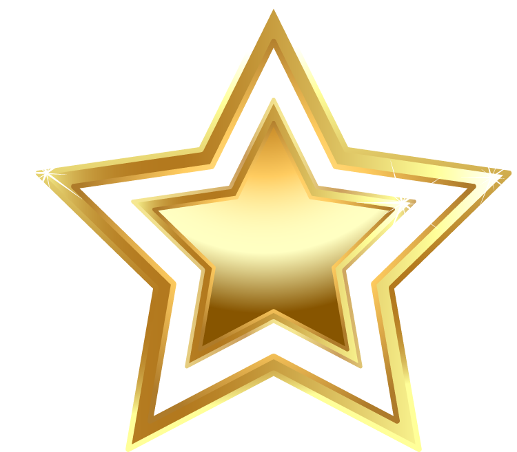 Shining Golden Star Graphic PNG Image