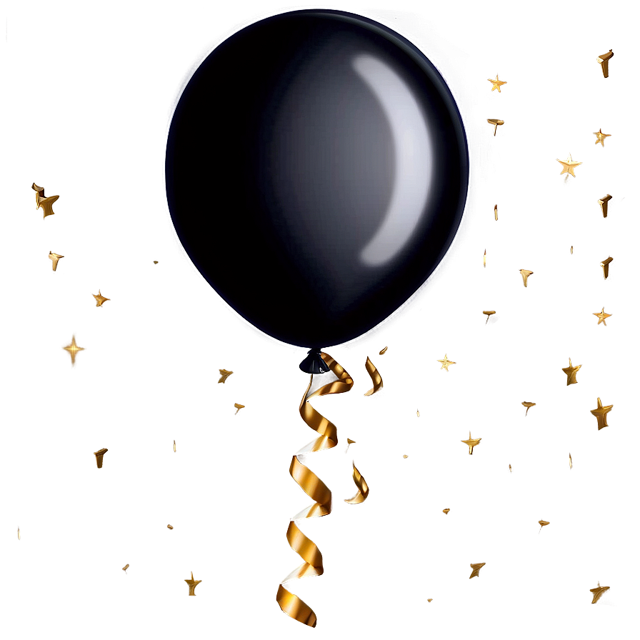 Shiny Gold And Black Balloons Png 06132024 PNG Image