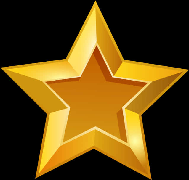 Shiny Gold Star Graphic PNG Image