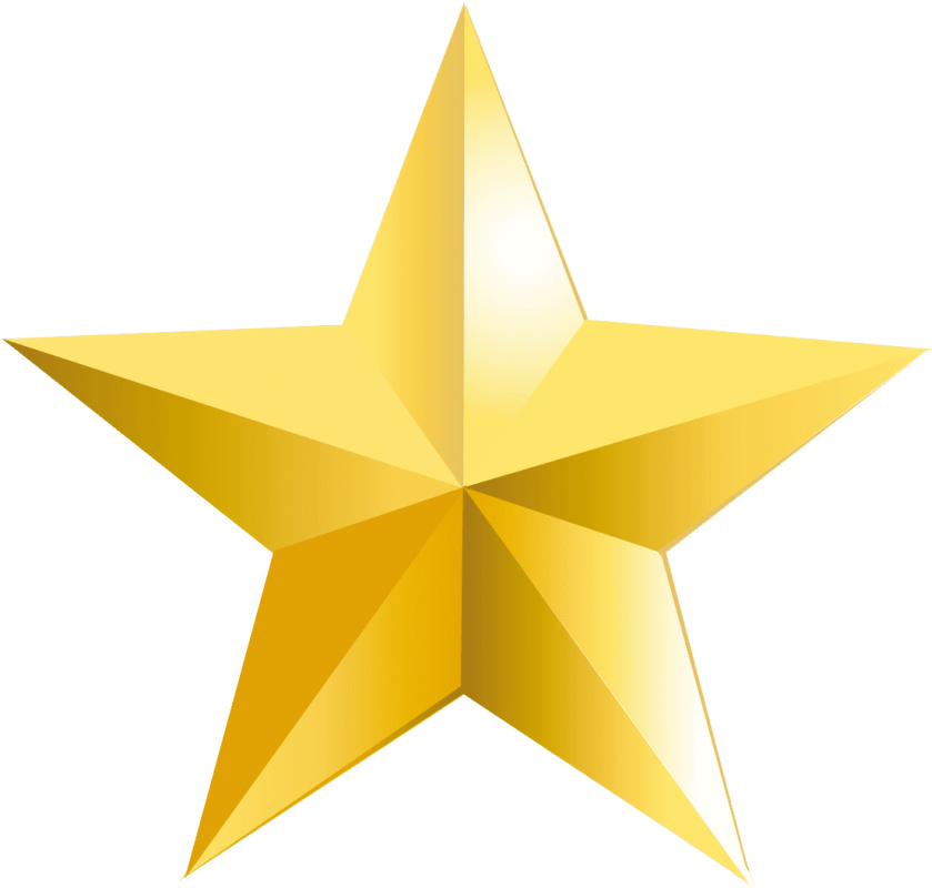 Shiny Gold Star Graphic PNG Image