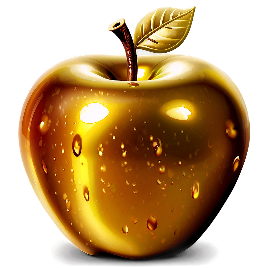 Shiny Golden Apple Graphic Png 06132024 PNG Image