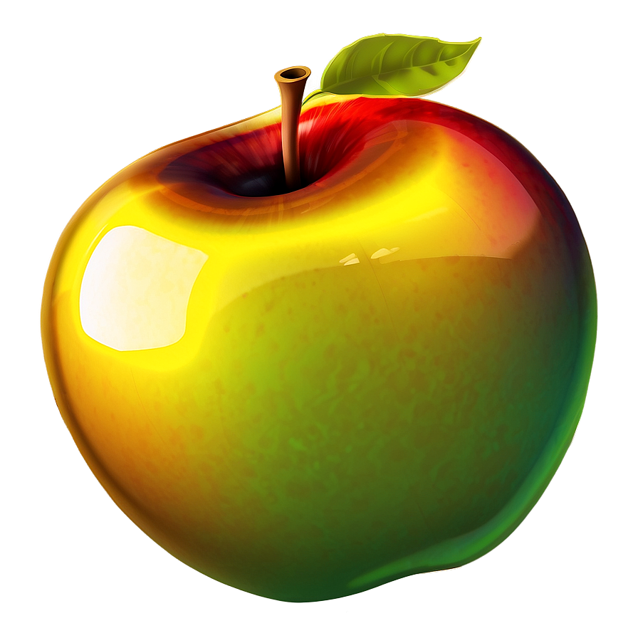 Shiny Golden Apple Graphic Png 16 PNG Image