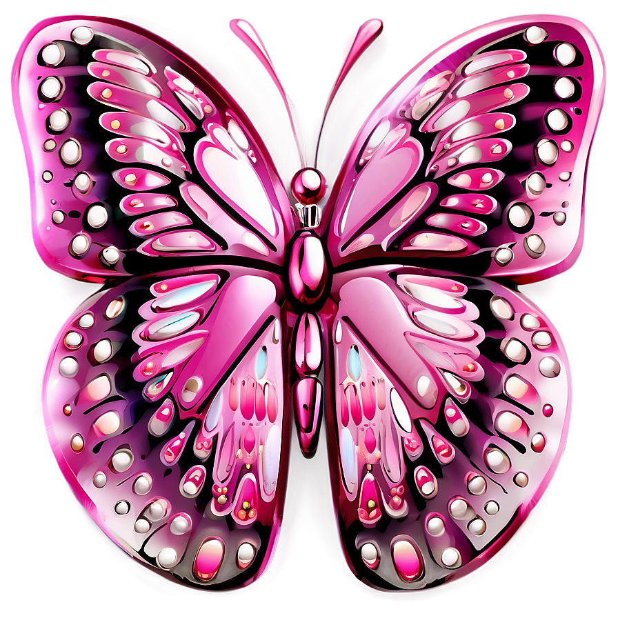 Shiny Pink Butterfly Decoration Png 21 PNG Image