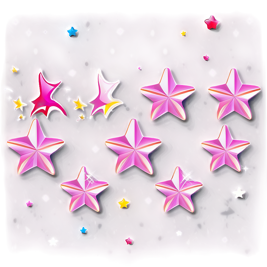 Shiny Pink Stars Png Okn PNG Image