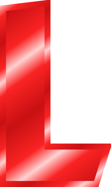 Shiny Red Letter L Graphic PNG Image