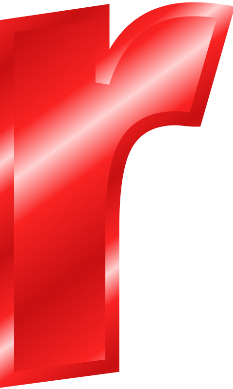 Shiny Red Letter R Graphic PNG Image