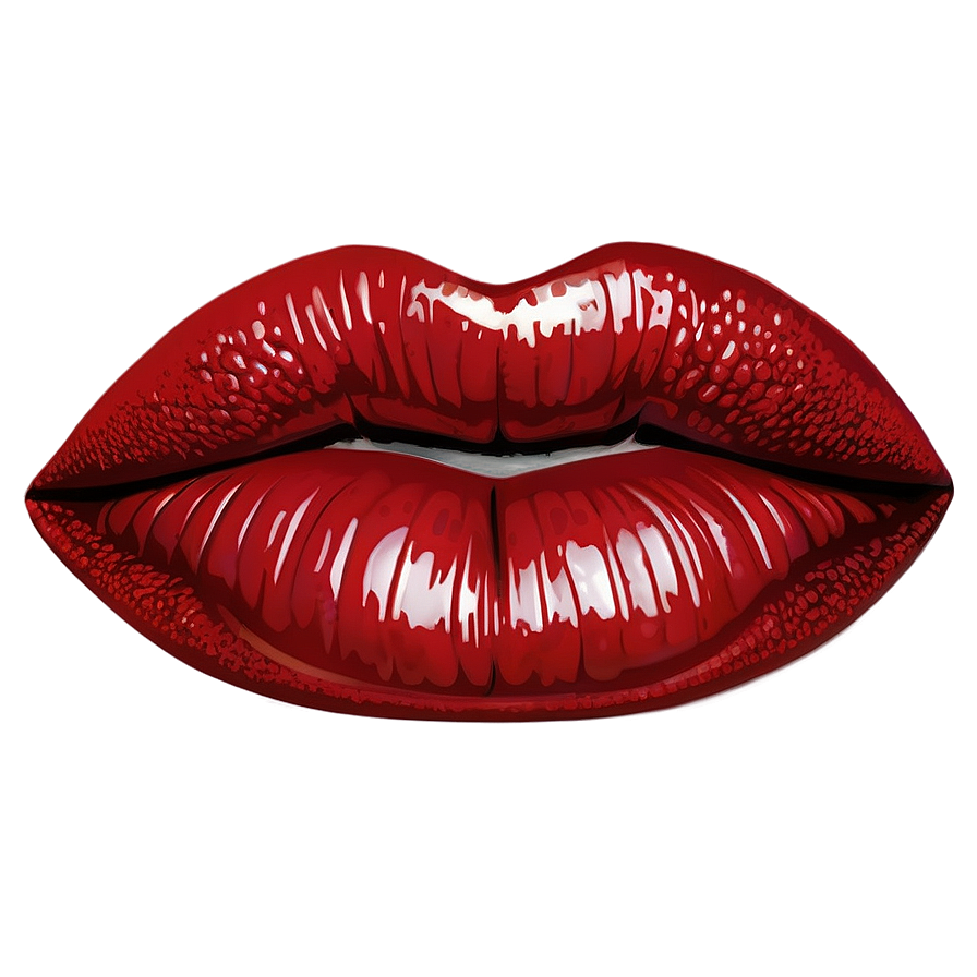 Shiny Red Lips Illustration Png Ojq PNG Image