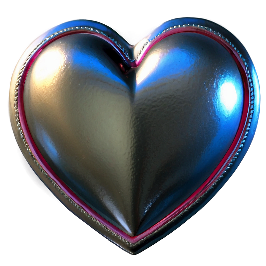 Shiny Silver Heart Png Uaf14 PNG Image