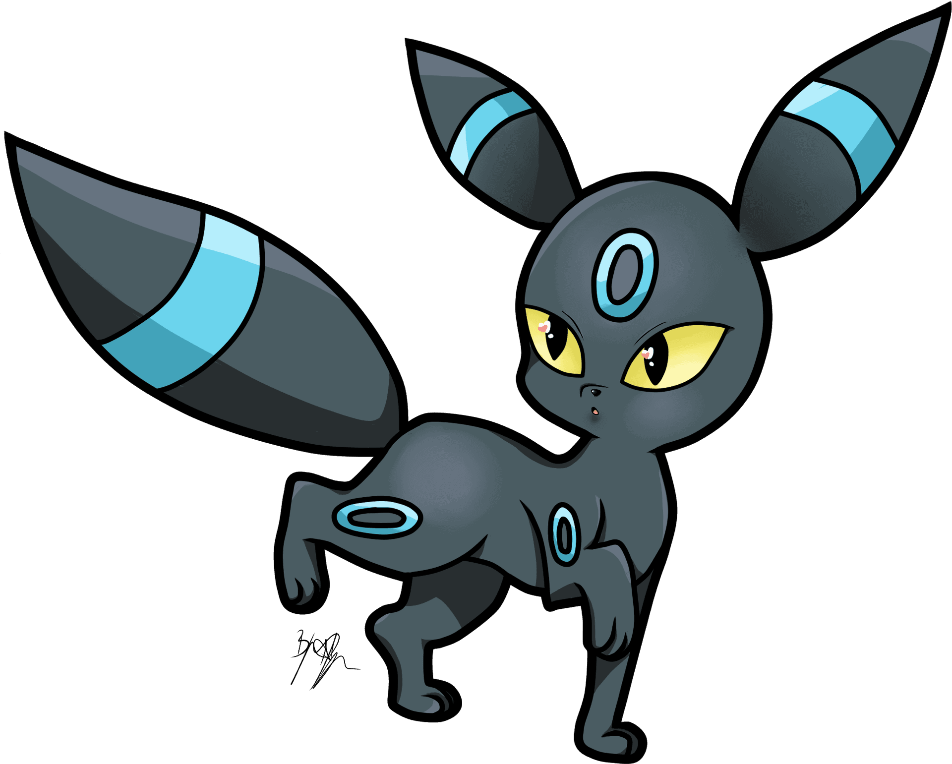 Shiny Umbreon Pokemon PNG Image