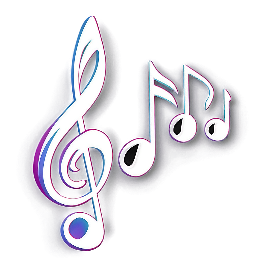 Shiny White Music Notes Png Chv8 PNG Image