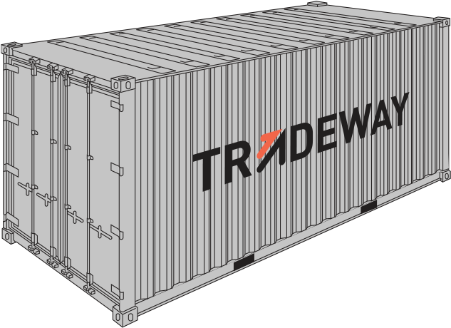 Shipping Container Tradeway Graphic PNG Image