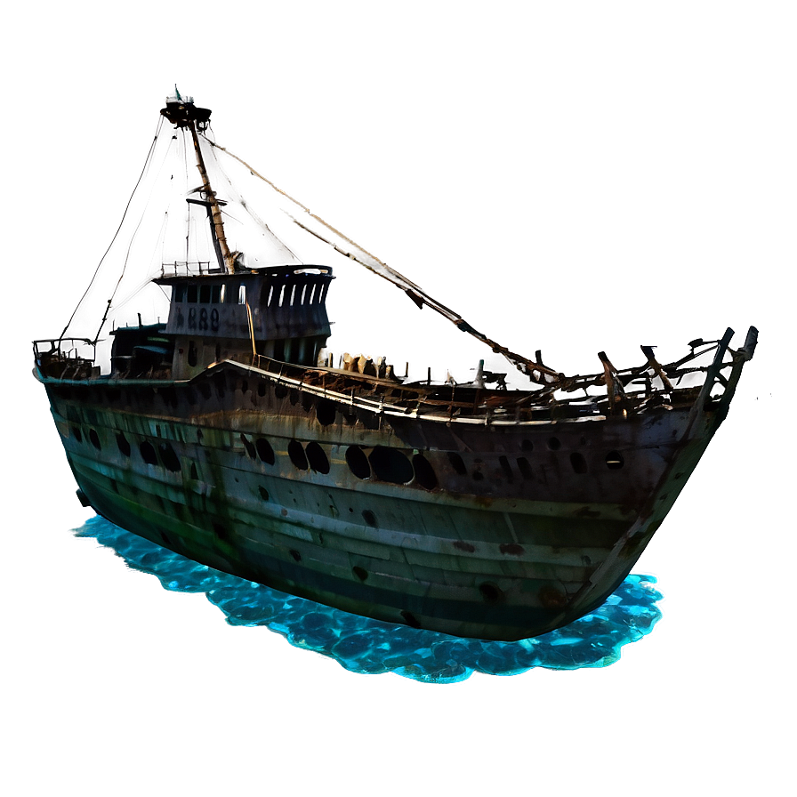 Shipwreck With Marine Life Png Dob62 PNG Image