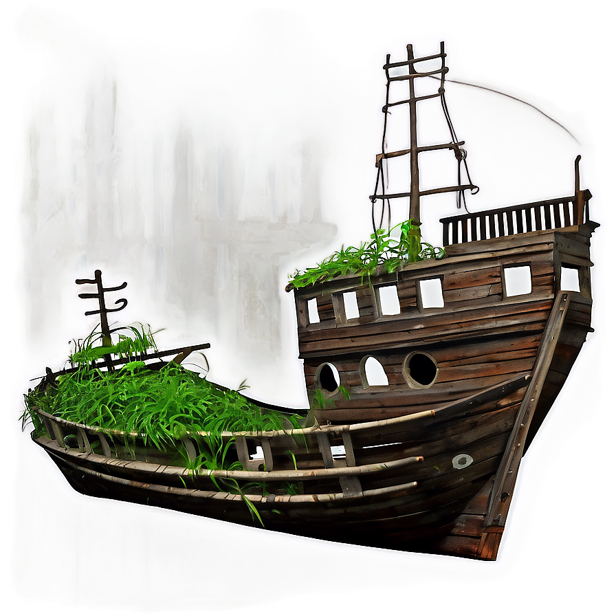 Shipwreck With Seaweed Overgrowth Png Hun54 PNG Image