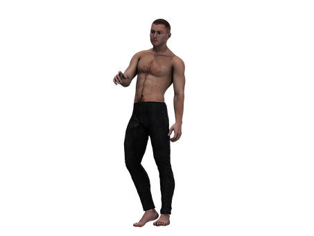 Shirtless Man3 D Model PNG Image