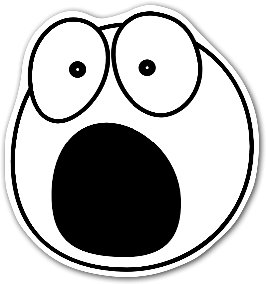 Shocked Face Cartoon Expression PNG Image