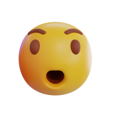 Shocked Face Emoji Graphic PNG Image