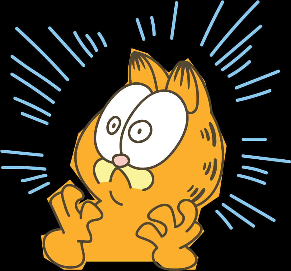 Shocked Garfield Cartoon PNG Image