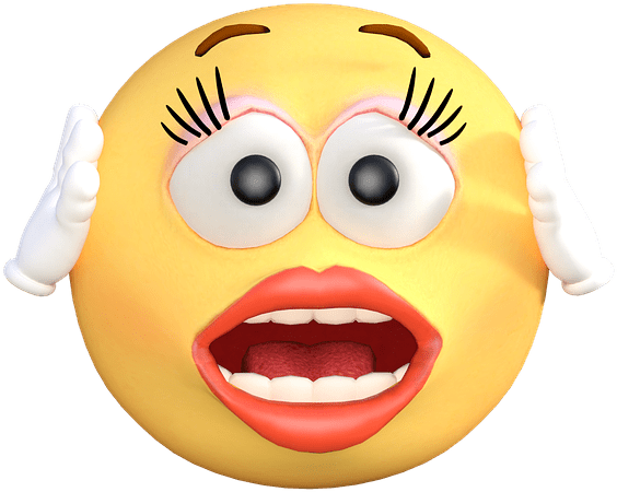 Shocked Yellow Emoji Hands On Face PNG Image