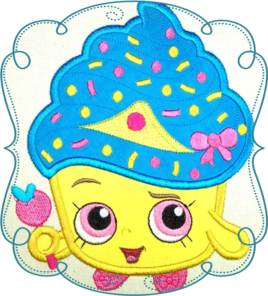 Shopkins Character Embroidered Patch PNG Image