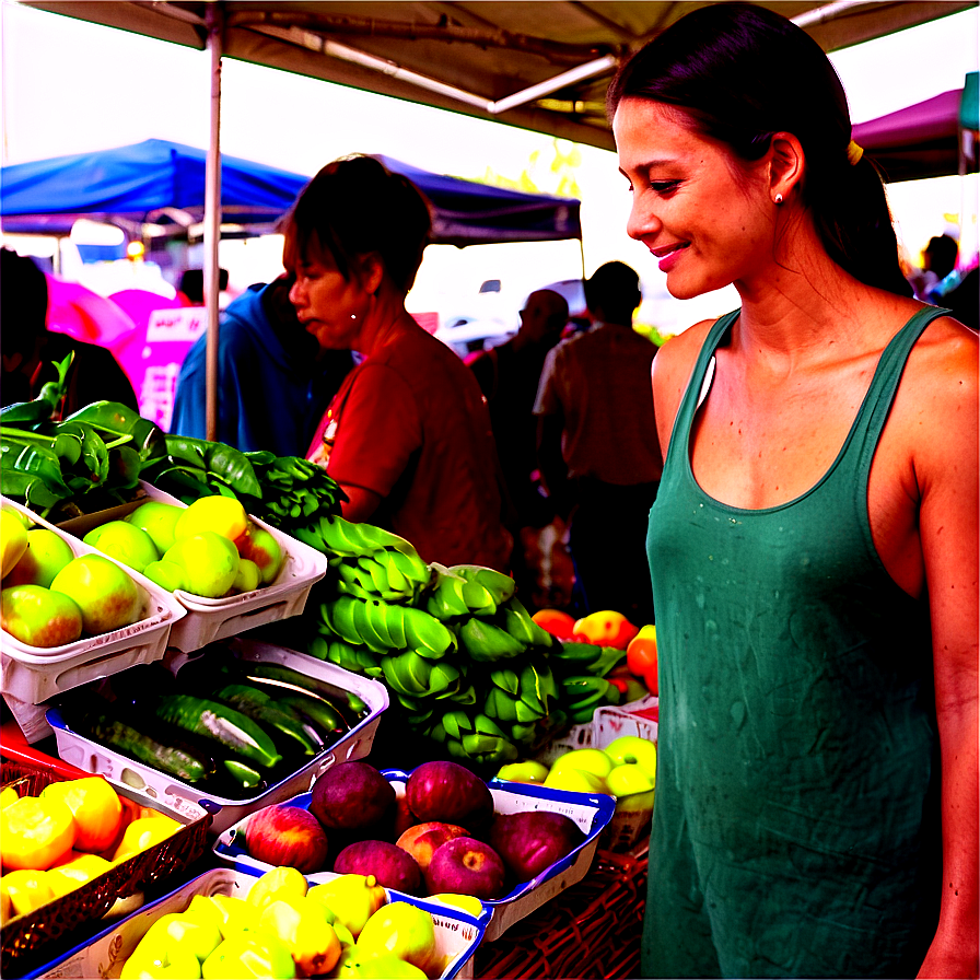 Shopping At Farmers Market Png Api PNG Image