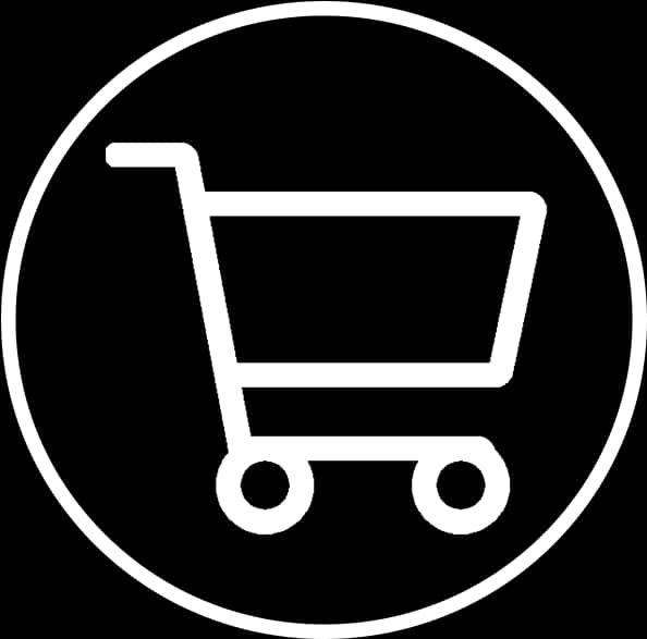 Shopping Cart Icon Blackand White PNG Image