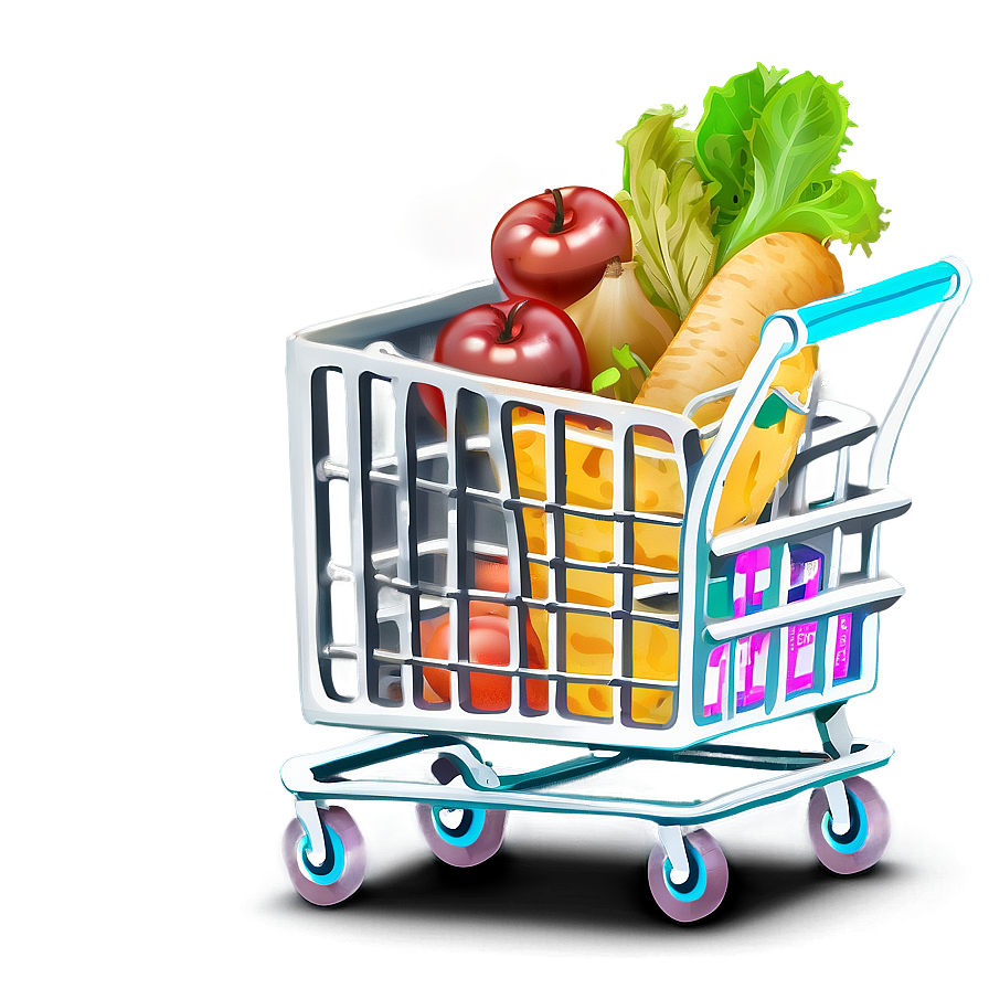 Shopping Cart With Food Png Xie9 PNG Image