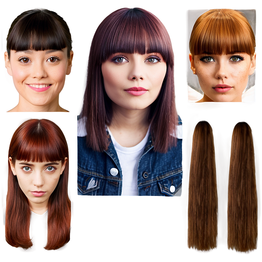 Short Bangs Transformation Png Ppt PNG Image