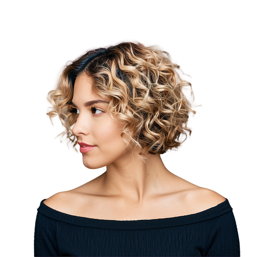 Short Hair Perm Looks Png Vjo PNG Image