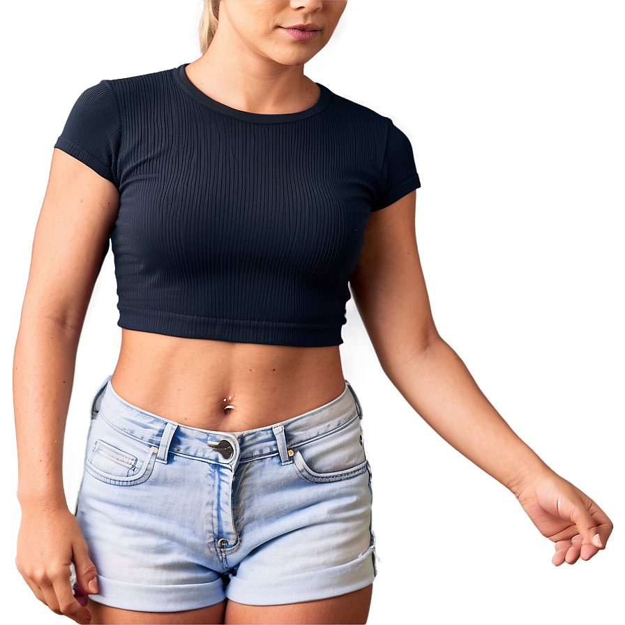 Short Sleeve Crop Top Png 45 PNG Image