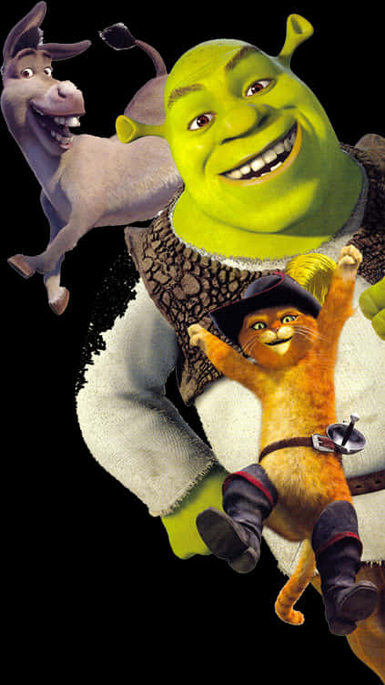 Shrek_ Characters_ Posing_ Vertical PNG Image