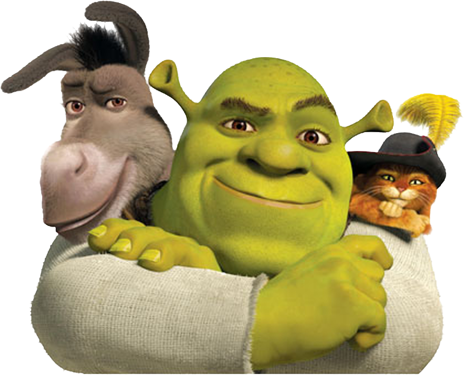 Shrek Donkey Pussin Boots Friends PNG Image