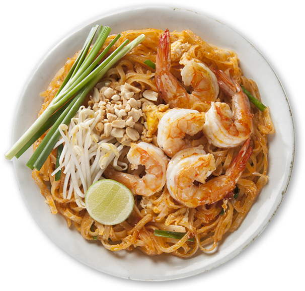 Shrimp Pad Thai Dish PNG Image