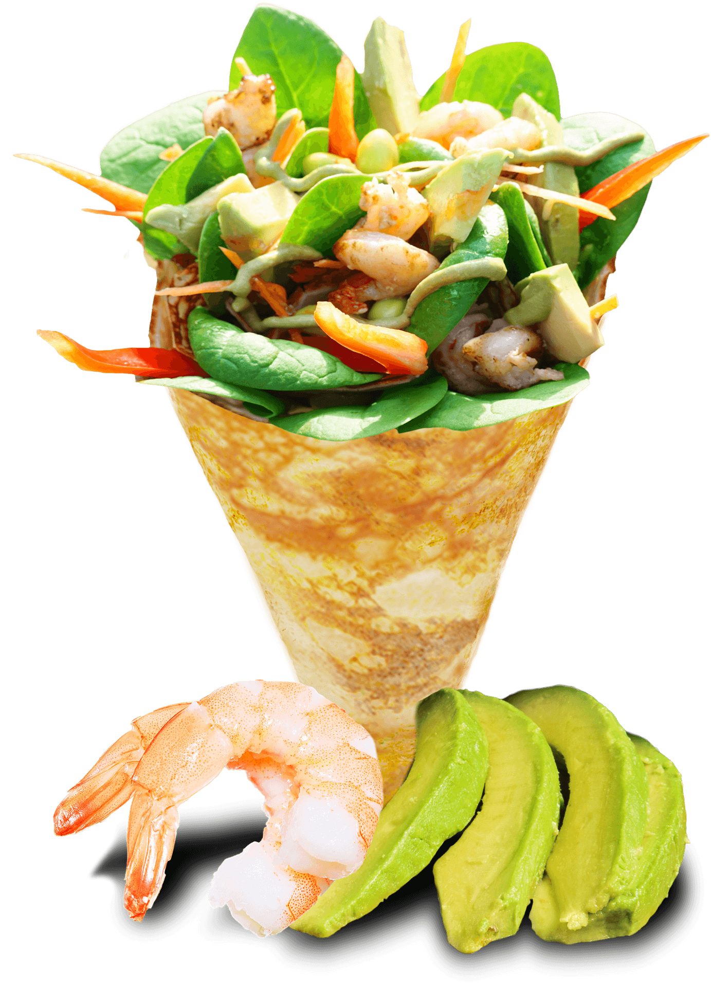 Shrimp Salad Conewith Avocado PNG Image