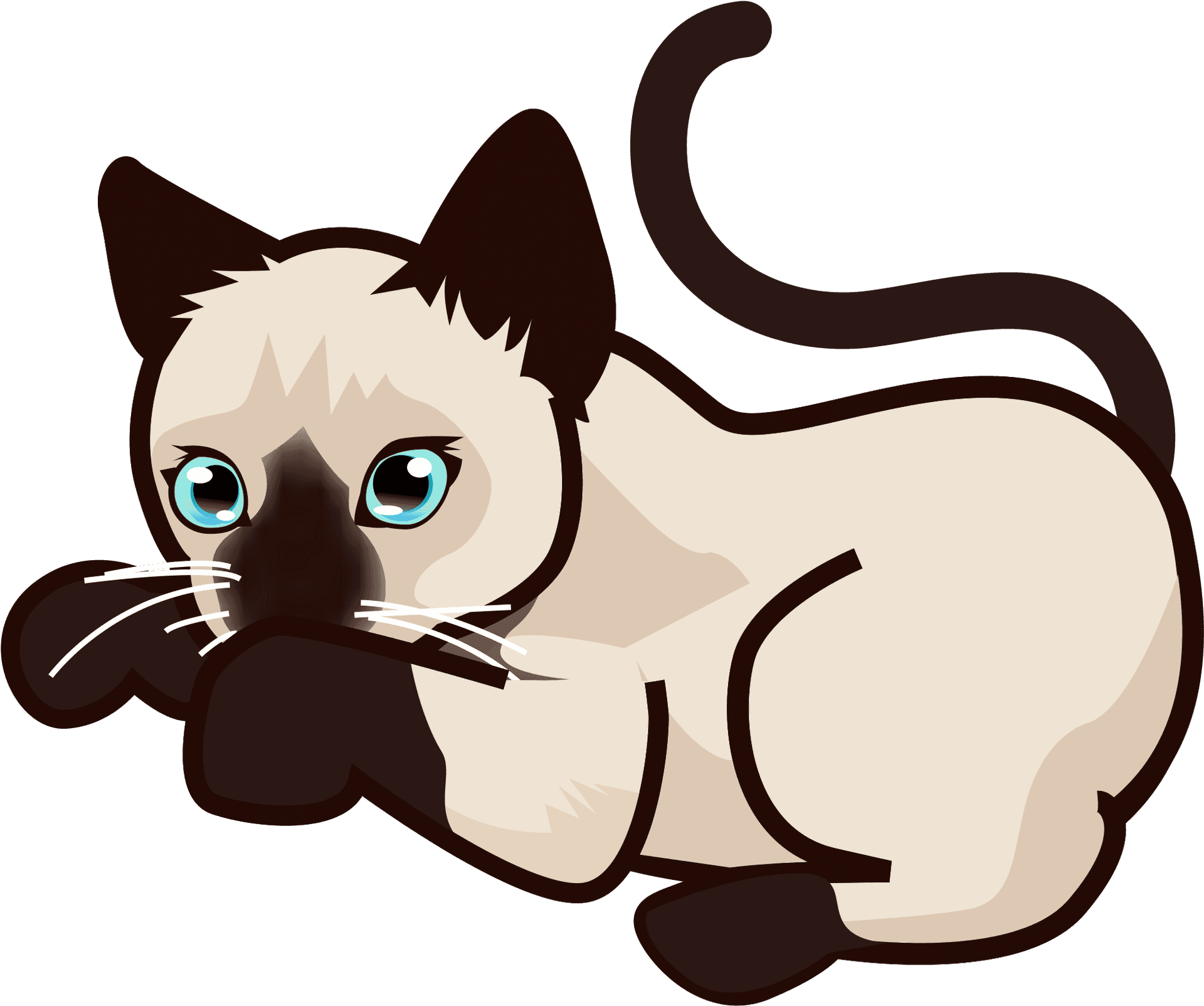 Siamese Cat Illustration PNG Image