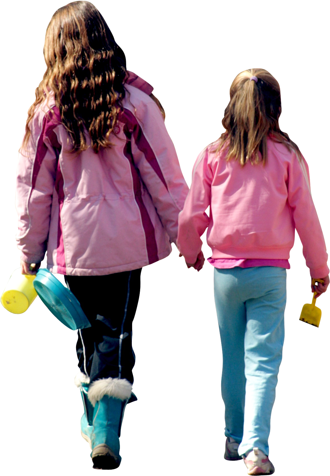 Siblings Walking Together Outdoors PNG Image