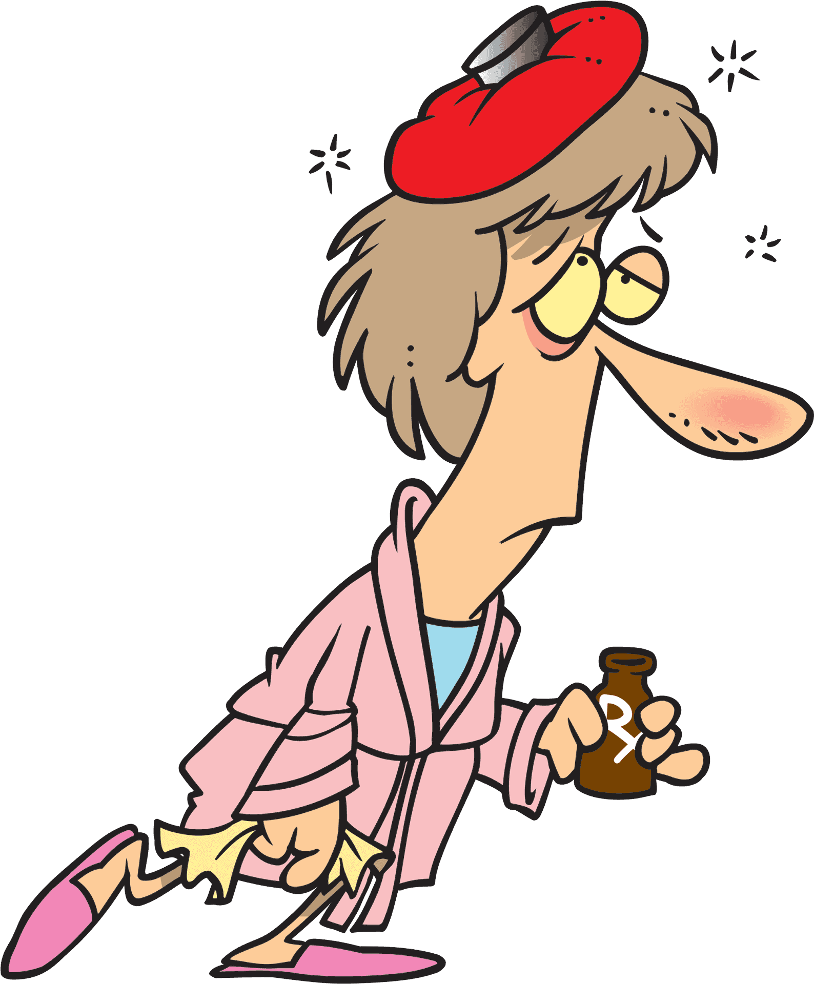 Sick Cartoon Character Illustration PNG Image