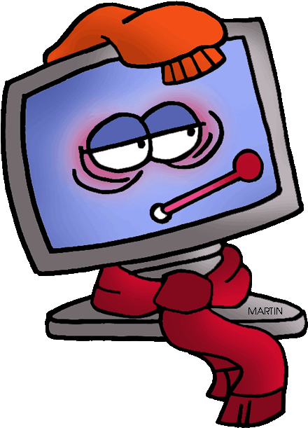 Sick Computer Clipart PNG Image