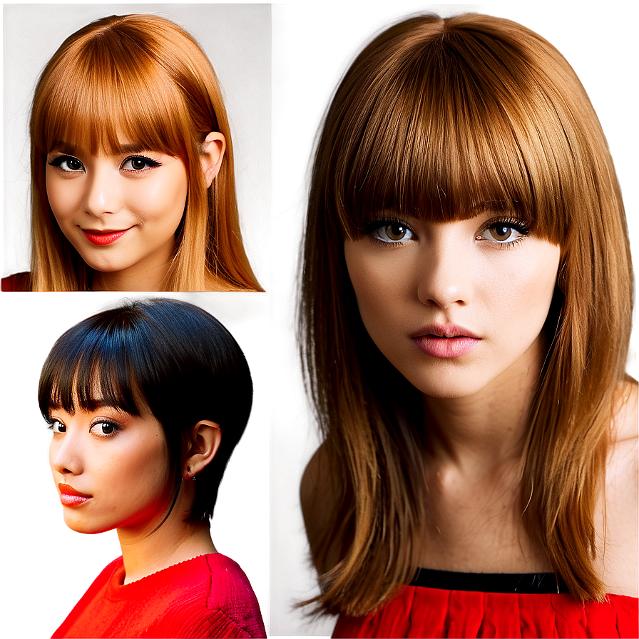 Side Bangs Hairstyles Png Qou PNG Image