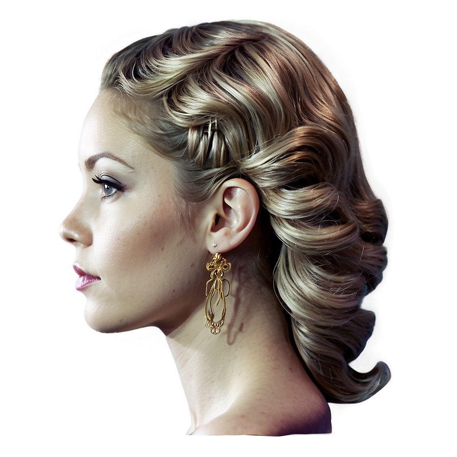 Side-swept Waves Hairstyle Png 62 PNG Image