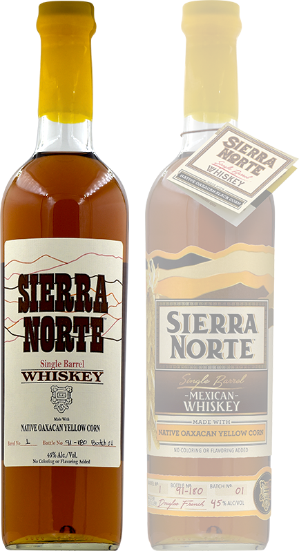 Sierra Norte Mexican Whiskey Bottles PNG Image