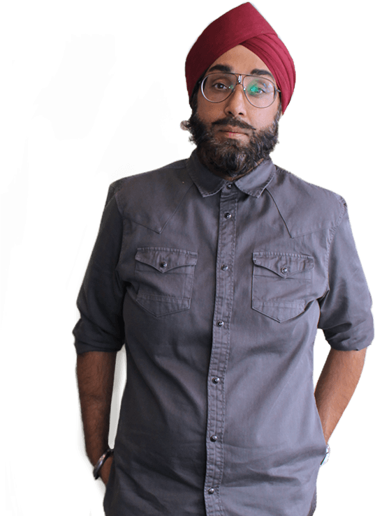 Sikh Man Wearing Red Turban PNG Image