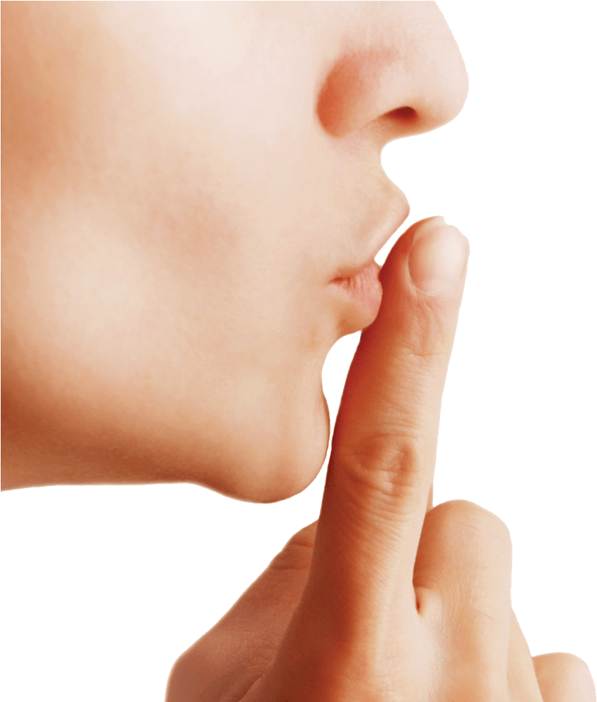 Silent Gesture Side Profile PNG Image