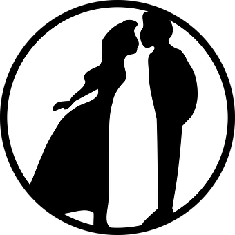 Silhouette Couple Moonlight PNG Image