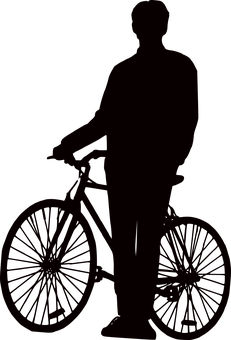 Silhouette Cyclistat Dusk PNG Image