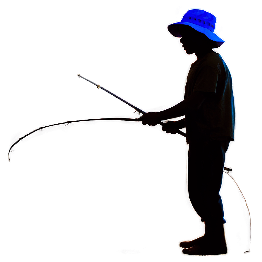 Silhouette Of A Person Fishing Png 20 PNG Image